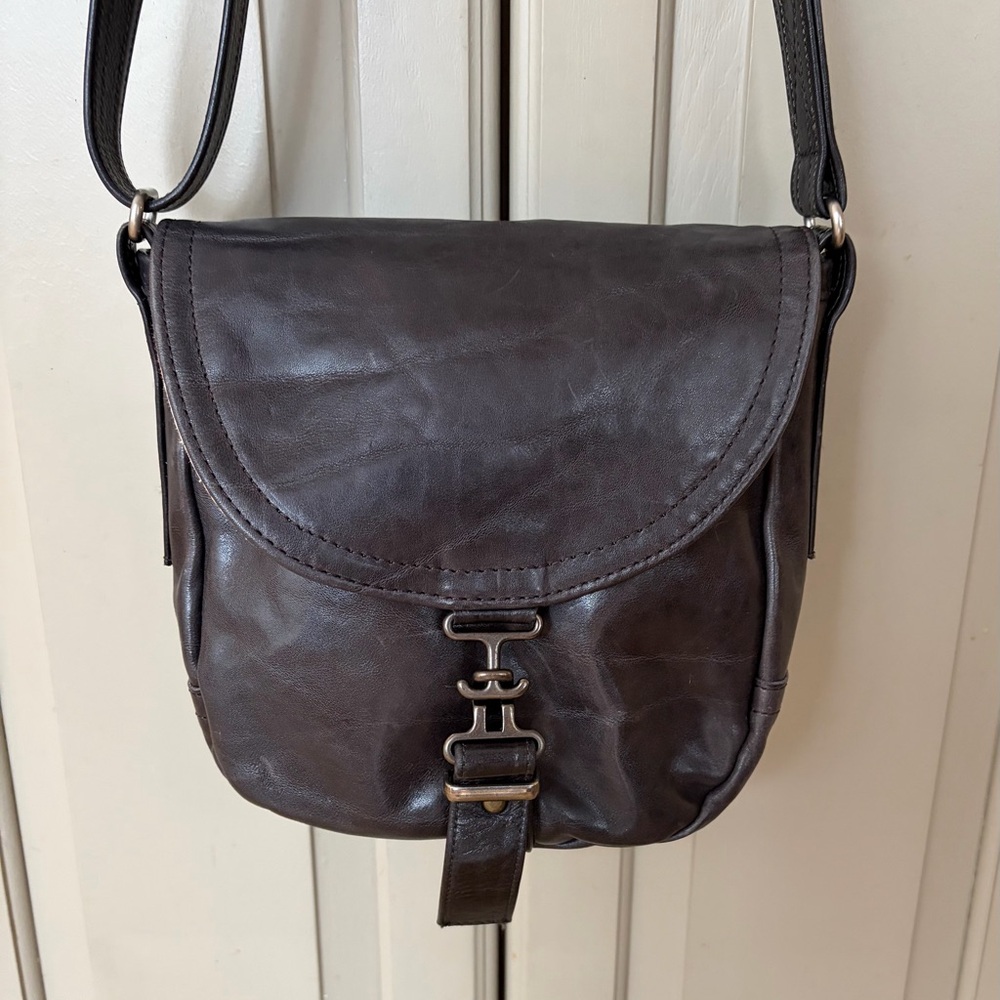 Rough & Tumble Handmade Small 1903 Bag In Dark Grey Leather. EUC